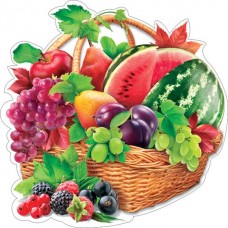 Наклейка декоративная на скотче 26*26см Корзинка с фруктами и арбузом 7-64-067А