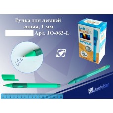 Ручка для левшей J.Otten синяя 1,0мм JO-063-L масляная, яркий цветной корпус