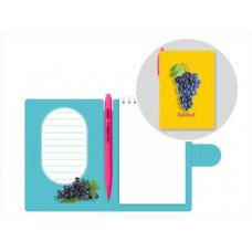 Блокнот-Органайзер А6 + ручка (105*150мм) Виноград, карт.обложка, блок на спирали Lamark NB0120