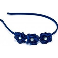 Ободок для волос Цветочки с жемчужинами синий AS 1091 ш/к438724