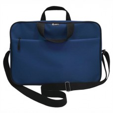 Папка-портфель А4+ ткань цвет синий (на молнии с ручками, карман снаружи, ремень) Lamark DC0032-BL