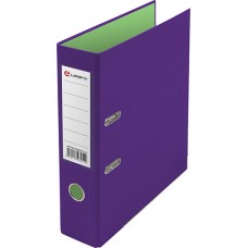 Папка-регистратор А4 75мм ПВХ двуцвет (фиолетово-салатовый) карман на корешке+мет.окант. AF0900-VLLG