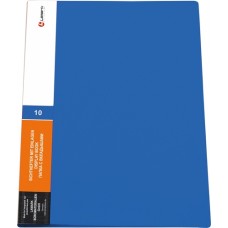 Папка 10 файлов синяя 0,60мм Lamark DB0132-BL плотная обложка с торцевым вкладышем, корешок 11 мм