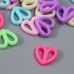 Декор для творчества Бусины пластик Сердце из половинок цвет пастель асс (набор 15гр) 1,5см 7521384