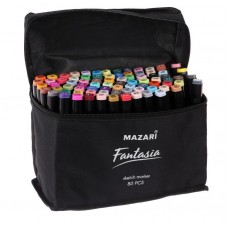 Скетч маркеры двухстор.  80 цветов Fantasia (основные цвета) сумка из ткани M-6073-80