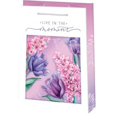 Пакет подарочный бумага 18*13,5см Live in the momens (цветы) 10-20-154 ламинация