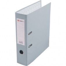 Папка-регистратор А4 80мм ПВХ цвет серый карман на корешке +метал.окантовка Lamark AF0600-GR1