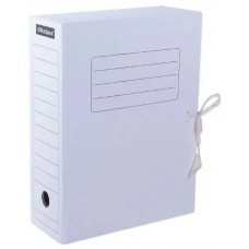 Короб архивный картон 100 мм с завязками белый 225435 Офис-Спейс