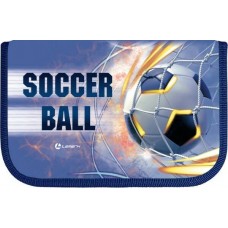 Пенал на 1 молнии 21*14 см с карманом для смартфона Soccer Ball, ткань+откидная косметичка PB0053-09