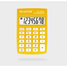 Калькулятор карманный 08-разрядов Skainer SK-108NYL желтый (9*6см) на батарейке