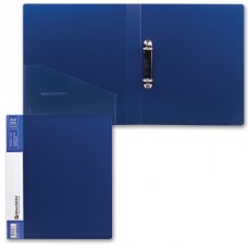 Папка А4 2кольца/35мм цвет синий 0,90мм +карман Brauberg Contract 221792 торцевой вкладыш