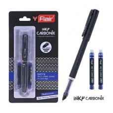 Ручка перьевая Flair Carbonix grip синяя F-1365 BL черный карбоновый корпус (+2капсулы) на блистере