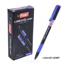 Ручка шар. Flair Carbonix grip синяя 0,7мм F-1377 черный карбоновый корпус с грипом (Индия)