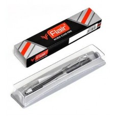 Ручка подарочная в футляре Flair Voyager синяя 0,7мм F-1247 графитово-черный металл.корпус с хромом