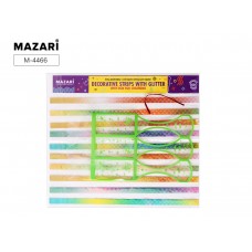 Лента для декора 10мм*25см бумажная 50 штук с блестками + коробочка для поделок Mazari M-4466