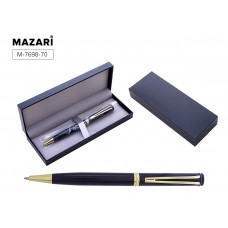 Ручка подарочная в футляре Mazari Melior G синяя 0,7мм M-7698 черно-зол. металл.корпус, поворотная
