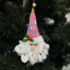 Украшение новогоднее Дед Мороз 19*8 см текстиль, розовый колпак 514029