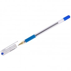 Ручка шар. MunHwa MC-Gold синяя 0,7мм BMC07 (средняя линия письма 0,5мм) с держателем (Корея)