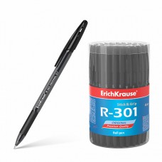 Ручка шар. ErichKrause R-301 Original Stick&Grip черная 0,7мм 55382 грип, черный корпус