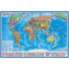Карта настенная Карта Мира политическая с флагами 1:55млн КН024 (59*40 см) Globen