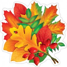 Наклейка декоративная на скотче 26*26см Осенние листья с божьей коровкой 7-64-090