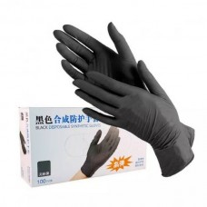 Перчатки нитрил Wally Plastic  L  черные (прочные, одноразовые, синтетические) ш/к270409