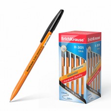 Ручка шар. ErichKrause R-301 Orange черная 0,7мм 43195 оранжевый корпус (стержень 140мм)