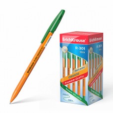 Ручка шар. ErichKrause R-301 Orange зеленая 0,7мм 43197 оранжевый корпус (стержень 140мм)