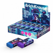Ластик ErichKrause Cyber Game 60775 прямоугольный синий/фиолетовый 51*21*11мм термопластичная резина