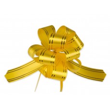 Бант-шар 50мм Золотые полосы, цвет желтый БЛ-6490/БЛ-8008