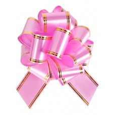 Бант-шар 50мм Золотые полосы, цвет розовый БЛ-6491