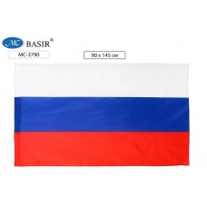 Флаг РФ большой 90*145см триколор шелк, карман для древка с петлями для крепления МС-3790