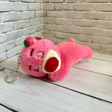 Игрушка мягкая с брелком Мишка розовый с ягодкой 14см YE906-35