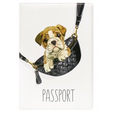Обложка для паспорта ПВХ Собака в сумке ОП-6246