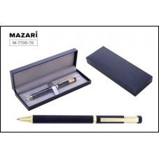 Ручка подарочная в футляре Mazari Fortis G синяя 0,7мм M-7700 черно-зол. металл.корпус, поворотная