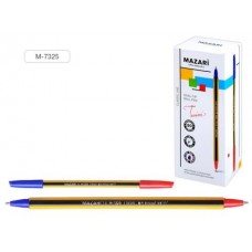 Ручка шар. двухцветная (синяя+красная) Mazari Twixi синяя 1,0мм M-7325 желто-черный корпус