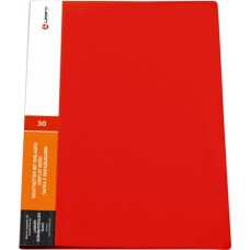 Папка 30 файлов красная 0,60мм жесткая Lamark DB0134-RD с торцевым вкладышем, корешок 20 мм