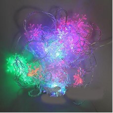 Гирлянда электро фигурная Снежинка 18 ламп (цветные) 1лампа=2цвета NLXD-6 прозр.провод (5)