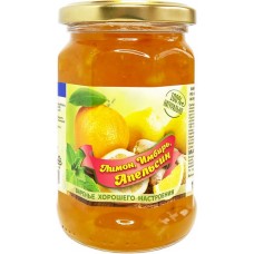 Варенье 360гр Хорошего настроения Апельсины с лимоном и имбирем по-домашнему стекл.банка