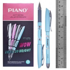 Ручка шар. Piano РТ-273 синяя 0,5мм масляная, пастельный корпус с узором, резиновый держатель