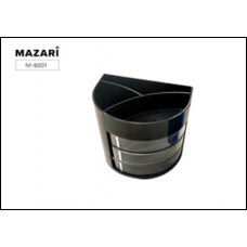 Подставка настольная пластик Strict 6 отделений черная Mazari M-9301