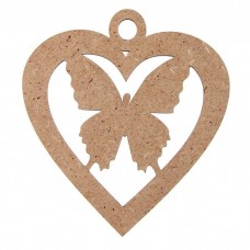 Бирка для декора из МДФ Бабочка в сердце 9,5*10,5см 1168957