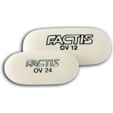 Ластик FACTIS OV24 овальный белый мягкий, малый 49*24*9мм (Испания) синтетический каучук