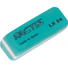 Ластик FACTIS LX 24 скошенный бирюзовый мягкий, малый 55*20*12 мм (Испания) ПВХ