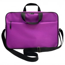Папка-портфель А4+ ткань цвет фиолет (на молнии с ручками, карман, ремень) Lamark DC0032-VL