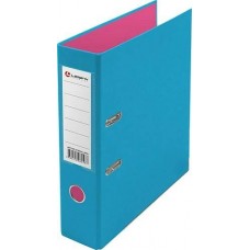 Папка-регистратор А4 75мм ПВХ двуцвет (голубо-розовый) карман на корешке+метал.окантовка AF0900-LBPN