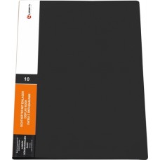 Папка 10 файлов черная 0,60мм Lamark DB0132-BK плотная обложка с торцевым вкладышем, корешок 11 мм
