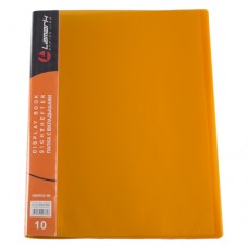 Папка 10 файлов неон оранжевая 0,65мм жесткая Lamark DB0032-IMOR с торцевым вкладышем, корешок 10 мм