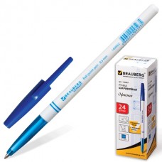 Ручка шар. Brauberg Офисная 140662 синяя 1,0 мм белый корпус (тип Stinger)