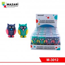 Точилка-игрушка Ovl (сова 2 вида) 5см Mazari M-3012 пластик с контейнером, пвх-упаковка